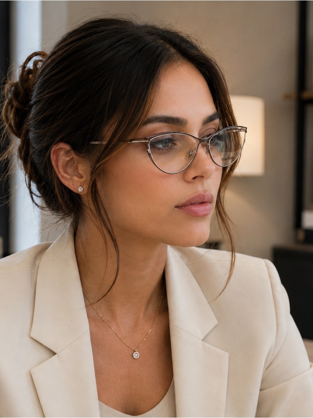 NEW Tom Ford Cat Eye Eyeglasses Rose Gold Metal Optical Frames Case Cloth
